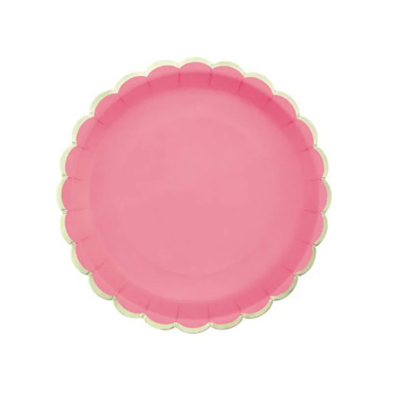 assiette-carton-rose assiette carton rose barbie anniversaire enfant