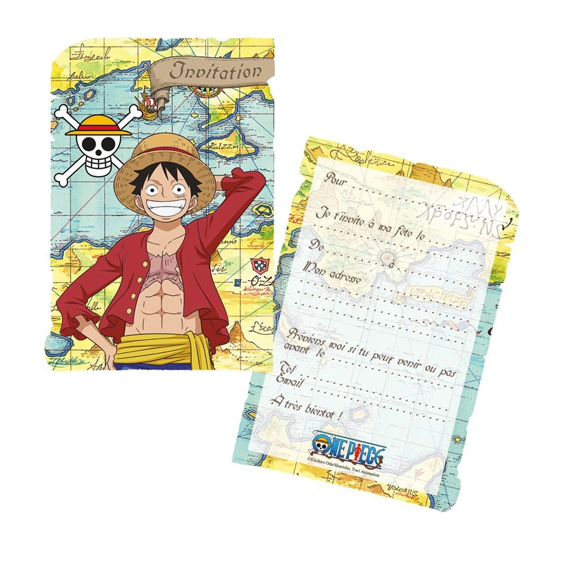 carte-dinviation-anniversaire-one-piece carte d'invitation anniversaire enfant one piece