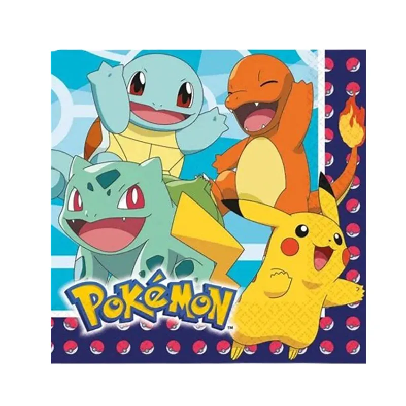 serviette-papier-pokemon serviette papier pokemon anniversaire enfant