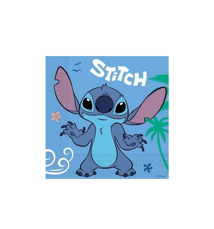 grandes-serviettes-en-papier-stitch-et-angel grandes serviettes en papier bleu stitch et angel pour anniversair enfant